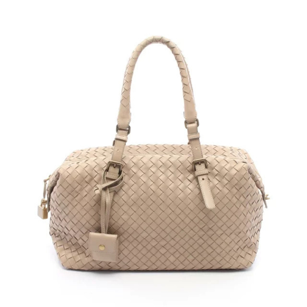 Bottega Veneta Intrecciato Handbag Leather Beige Tan